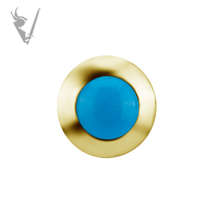 Valkyrie - 18k Gold threadless end - Genuine Turquoise