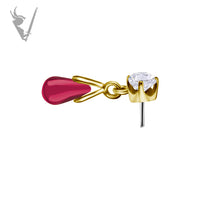 Valkyrie - 18k Gold threadless end - Zirconia/Ruby

