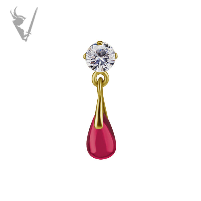 Valkyrie - 18k Gold threadless end - Zirconia/Ruby