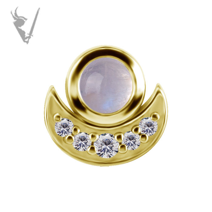 Valkyrie - 18k Gold threadless end - Genuine Moonstone/Topaz
