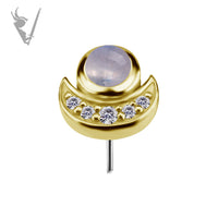 Valkyrie - 18k Gold threadless end - Genuine Moonstone/Topaz
