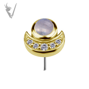 Valkyrie - 18k Gold threadless end - Genuine Moonstone/Topaz
