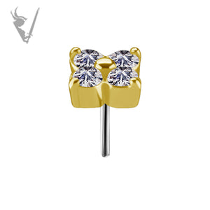 Valkyrie - 18k Gold threadless end - Quad stone