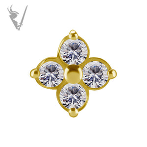 Valkyrie - 18k Gold threadless end - Quad stone