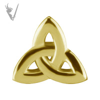 Valkyrie - 18k Gold Threadless celtic trinity end
