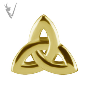 Valkyrie - 18k Gold Threadless celtic trinity end