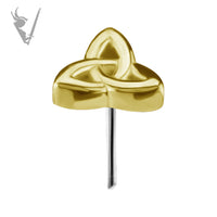 Valkyrie - 18k Gold Threadless celtic trinity end
