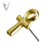 Valkyrie - 18k Gold Threadless Ankh
