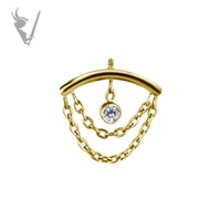 Valkyrie - Gold PVD titanium internally threaded attachment for vertical helix
