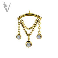 Valkyrie - Gold PVD titanium internally threaded attachment for vertical helix
