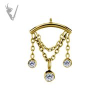 Valkyrie - Gold PVD titanium internally threaded attachment for vertical helix
