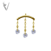 Valkyrie - Gold PVD titanium internally threaded attachment for vertical helix
