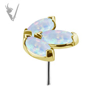 Valkyrie - 18k Gold threadless end - w/marquise zirconia
