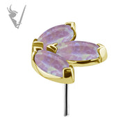 Valkyrie - 18k Gold threadless end - w/marquise zirconia
