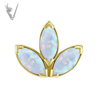 Valkyrie - 18k Gold threadless end - w/marquise zirconia
