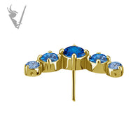 Valkyrie - 18k gold pvd - &nbsp;Threadless crescent end with a premium Zirconia
