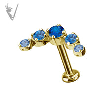 Valkyrie - 18k gold pvd - &nbsp;Threadless crescent end with a premium Zirconia
