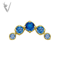 Valkyrie - 18k gold pvd - &nbsp;Threadless crescent end with a premium Zirconia
