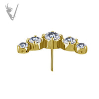 Valkyrie - 18k gold pvd - &nbsp;Threadless crescent end with a premium Zirconia
