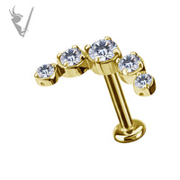 Valkyrie - 18k gold pvd - &nbsp;Threadless crescent end with a premium Zirconia
