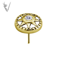 Valkyrie - 18k gold pvd -  Threadless end  with a premium Zirconia
