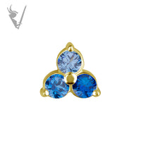 Valkyrie - 18k gold pvd - Trinity end w/ cz stones

