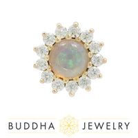 Buddha Jewelry Organics - Delphine - Opal + Cz - Threadless End
