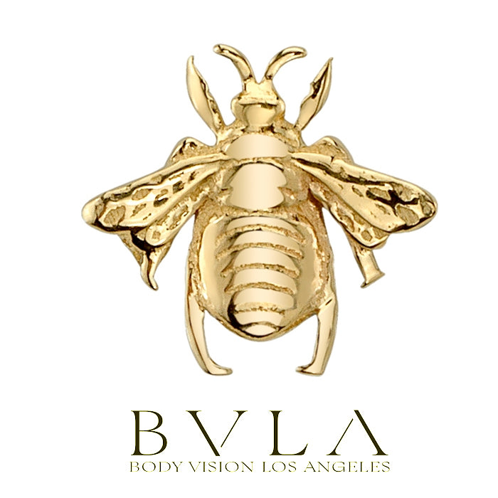 Bvla 14kt Gold Body Jewelry BVLA 14k Gold Bumblebee Threaded End