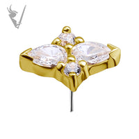 Valkyrie - 18k Gold threadless end - w/pear shaped zirconia
