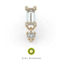 Kiwi Diamond - Baguette Prong Dangle - Threadless end
