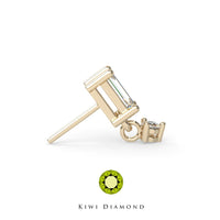 Kiwi Diamond - Baguette Prong Dangle - Threadless end
