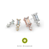 Kiwi Diamond - Baguette Prong Dangle - Threadless end
