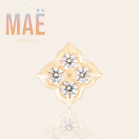MAË - 14k Gold - Aurora w/stones - Threadless end
