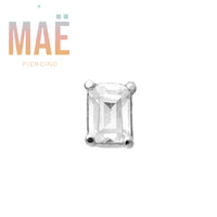 MAË - 14k Gold - Baguette stone - Threadless end