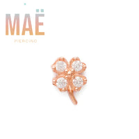 MAË - 14k Gold - Clover - Cz - Threadless end
