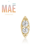 MAË - 14k Gold - Double Trouble - Cz - Threadless end
