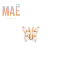 MAË - 14k Gold - Monarch - Cz - Threadless end
