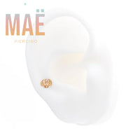 MAË - 14k Gold - Scarab Stone - Cz - Threadless end
