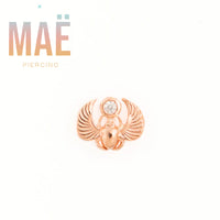 MAË - 14k Gold - Scarab Stone - Cz - Threadless end
