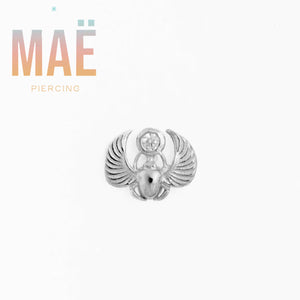 MAË - 14k Gold - Scarab Stone - Cz - Threadless end