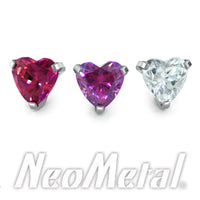 Neometal - Titanium heart shaped gem ends - Threadless Ends
