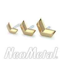 Neometal - 18k gold chevron shape - threadless ends
