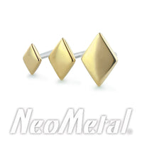 Neometal - 18k gold diamond shape - threadless ends
