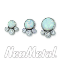 Neometal - Titanium Bezel Set Cabochon Cluster - Tangent -  threadless ends
