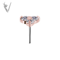 Valkyrie - 18k Rose Gold Threadless trinity end set with premium Zirconia
