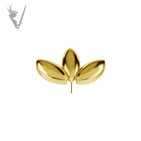 Valkyrie - 18kt Gold Threadless 3 fan marquise end
