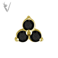 Valkyrie - 18k gold pvd - Trinity end w/ cz stones
