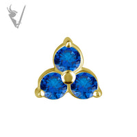 Valkyrie - 18k gold pvd - Trinity end w/ cz stones
