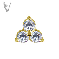 Valkyrie - 18k gold pvd - Trinity end w/ cz stones

