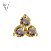 Valkyrie - 18k gold pvd - Trinity end w/ cz stones
